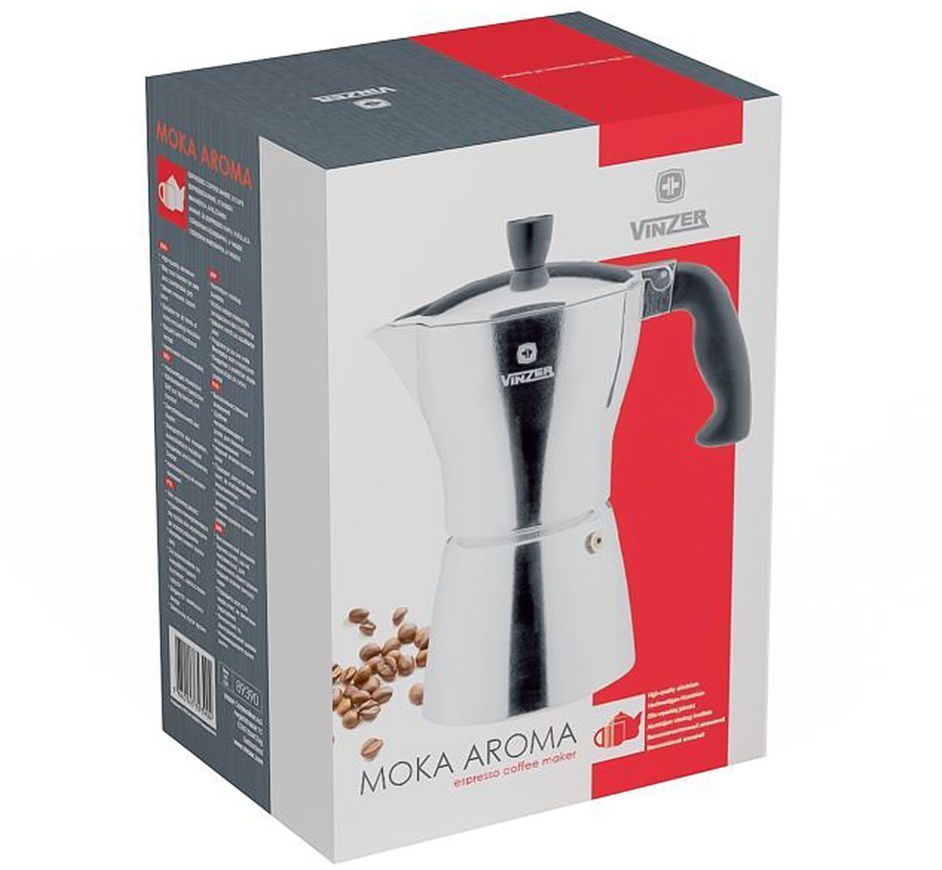 Гейзерная кофеварка Vinzer Moka Aroma 9 чашек 89390
