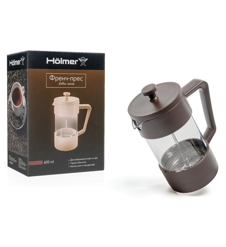 Френч-пресс Holmer Lotus 600 мл коричневый FP-00600-PBR